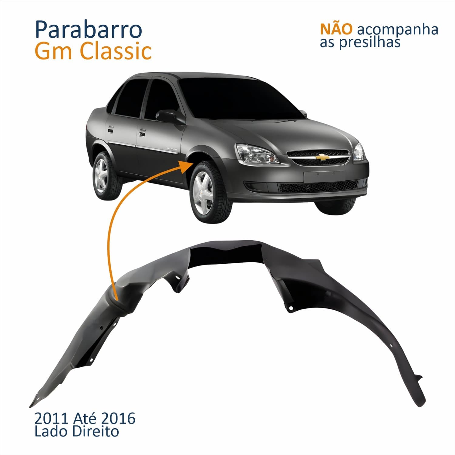 P/BARRO DIANT . CORSA 10/14 CLASSIC LD para Chevrolet Classic 2010 a 2014, Chevrolet Corsa 2010 a 2014, Chevrolet Corsa Classic 2010 a 2014